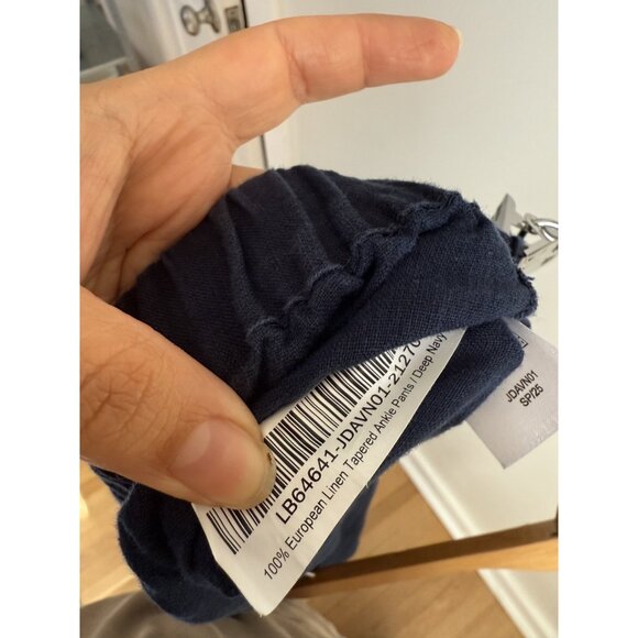 Quince 100% Linen European Tapered Ankle pant Deep Navy Relaxed Lagenlook XL - Picture 10 of 10